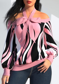 Cold Shoulder Long Sleeve Black Blouse