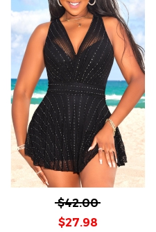 Criss Cross Lace Black Swimdress Top