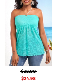 Patchwork Lace Mint Green Bandeau Tank Top