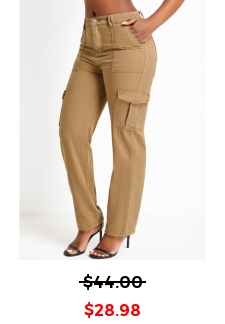 Zipper Fly Pocket Dark Camel Regular Jeans
