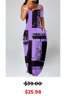 Graffiti Print Pocket Pink O Shape Maxi Dress