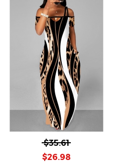 Pocket Leopard Sleeveless Multi Color Maxi Dress