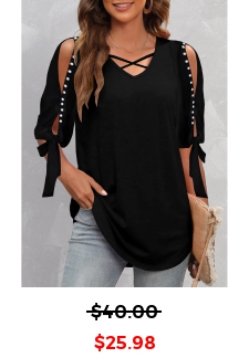 Black Pearl Design Cold Shoulder T Shirt