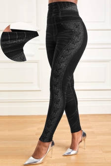 High Waisted Black Ankle Length Leggings