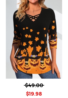 Plus Size Orange Criss Cross T Shirt