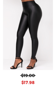 Skinny Elastic Waist High Waisted Black Leggings