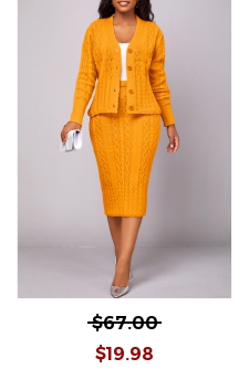 Ginger Button Long Sleeve Top and Skirt