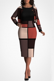 Long Sleeve Contrast Cardigan and Dress