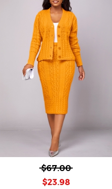 Ginger Button Long Sleeve Top and Skirt
