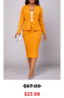 Ginger Button Long Sleeve Top and Skirt