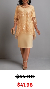Round Neck Two Piece Light Camel Dress and Cover Up
