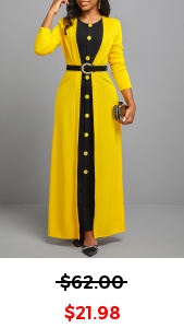 Yellow Button Dress and Long Sleeve Cardigan