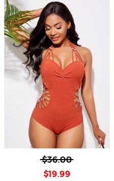 Cutout Detail Tie Back Tie Back One Piece Swimwear