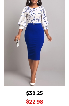 Graffiti Print Dark Blue Round Neck Bodycon Dress