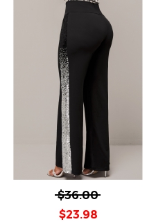 Black Ombre Sequin High Waisted Pants