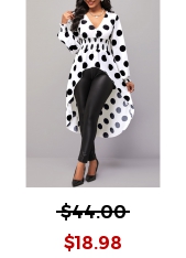 Polka Dot Long Sleeve White Smocked Blouse