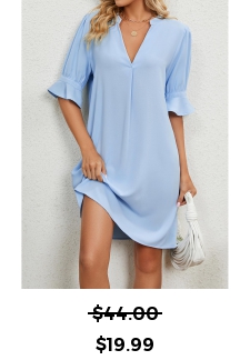 Light Blue H Shape Split Dress