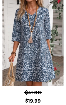 Ditsy Floral Print Lightweight Navy Dress