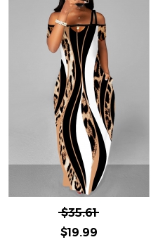 Pocket Leopard Sleeveless Multi Color Maxi Dress