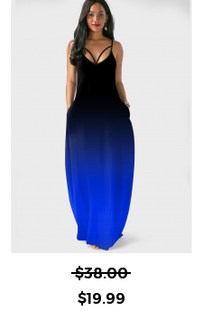 Ombre Pocket Sapphire Blue Maxi Dress