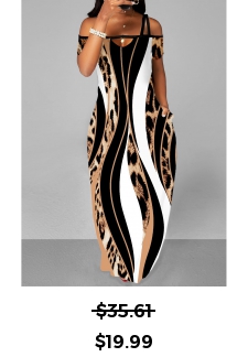 Pocket Leopard Sleeveless Multi Color Maxi Dress