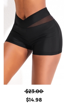 Mesh Mid Waisted Black Swim Shorts
