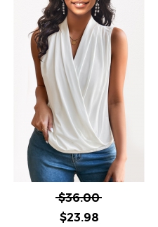 White V Neck Lightweight Tank Top