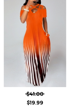 Ombre Criss Cross Orange Maxi Dress