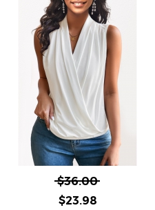 White V Neck Lightweight Tank Top