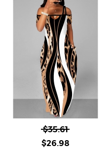 Pocket Leopard Sleeveless Multi Color Maxi Dress