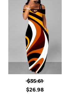 Strappy Cold Shoulder Double Side Pockets Maxi Dress