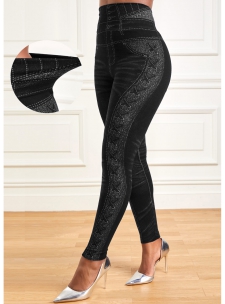 High Waisted Black Ankle Length Leggings