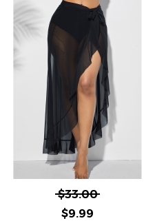 Lace Black Flowy Cover Up Skirt
