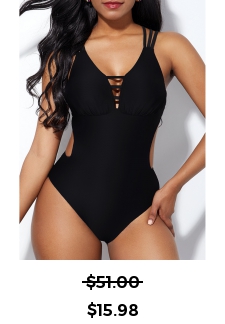Cross Strap Cutout Waist One Piece Swimwear
